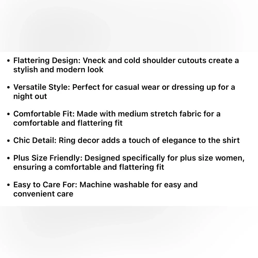 3XL (22) Plus Size V Neck Cold Shoulder Ring T-shirt Casual Women’s Stretch NWOT - Picture 7 of 7